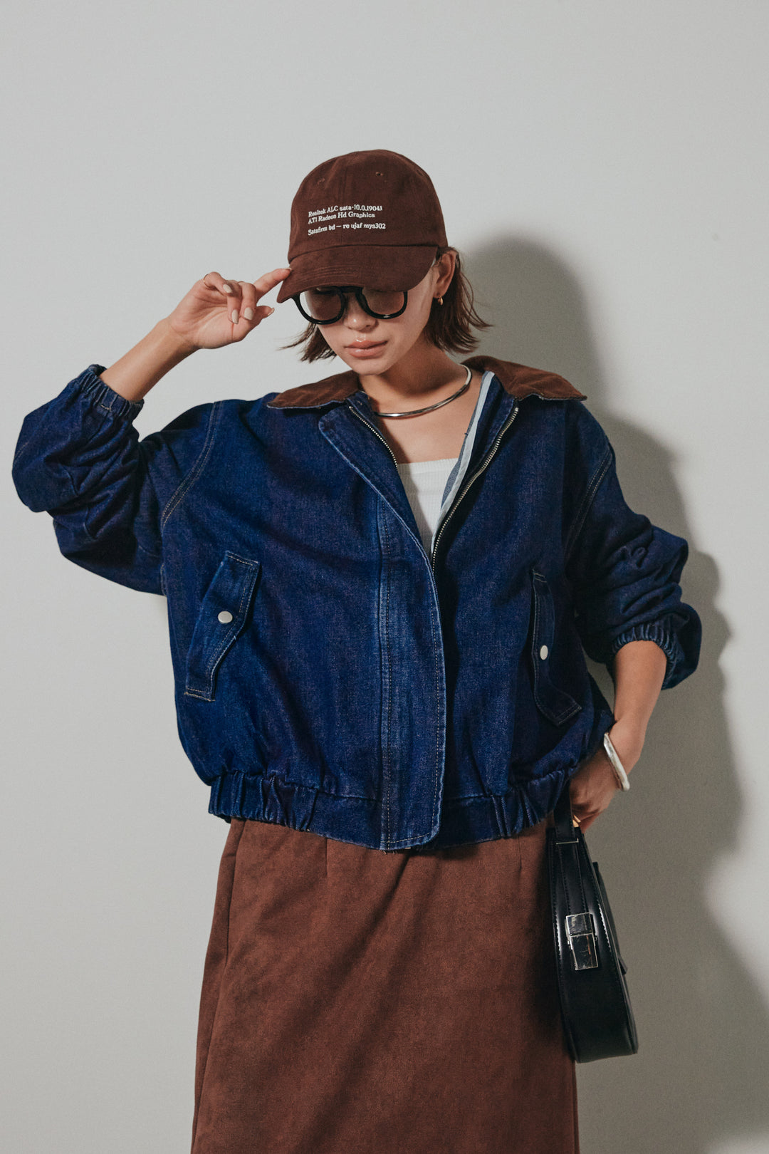 【即納】コーデュロイ襟デニムブルゾン