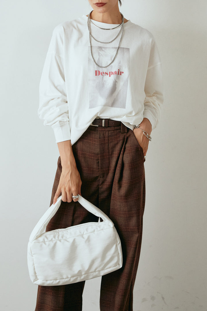 天竺ウーマンプリントロングTシャツ/ホワイト2
