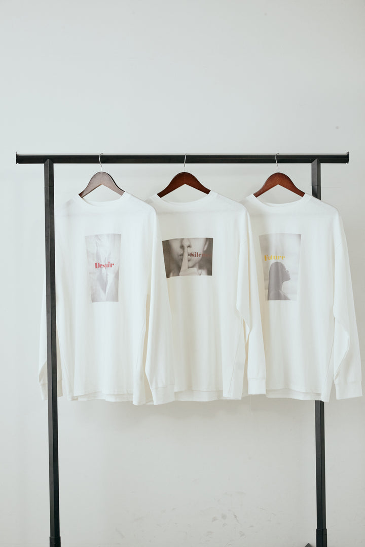 天竺ウーマンプリントロングTシャツ/ホワイト3