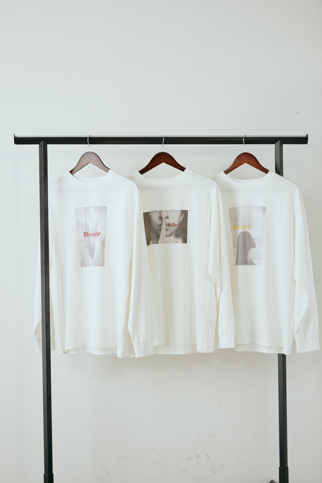 天竺ウーマンプリントロングTシャツ/ホワイト1