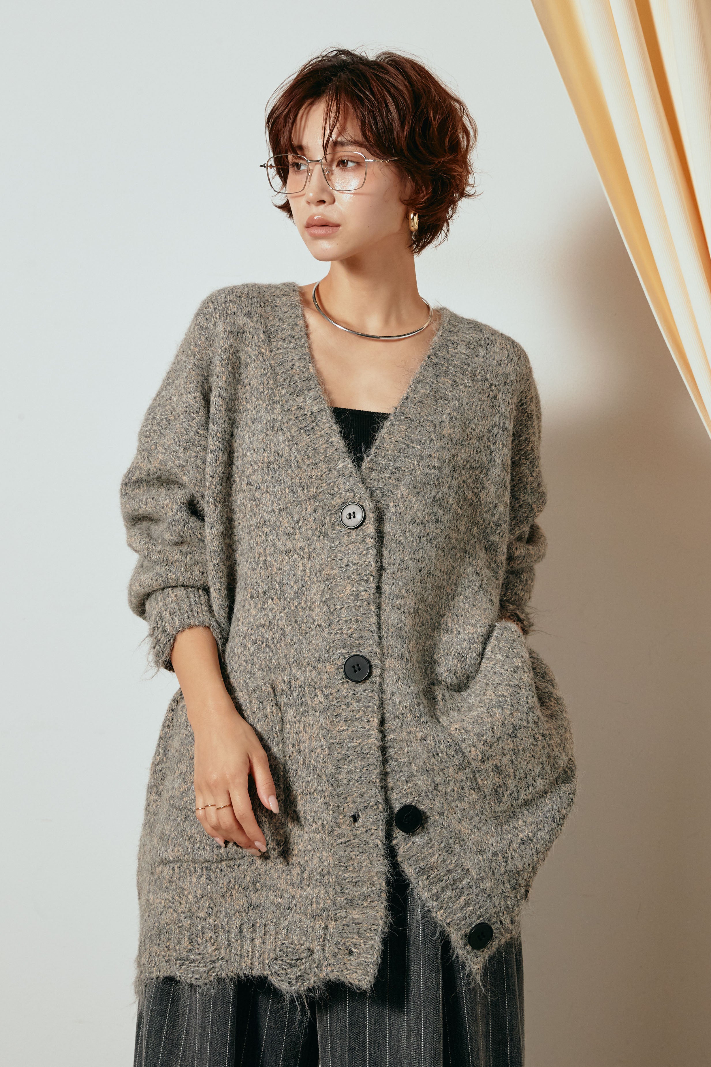 新品 J&M DAVIDSON ニット カーディガン ウール 緑S 新品 J&M DAVIDSON ニット カーディガン ウール 緑S