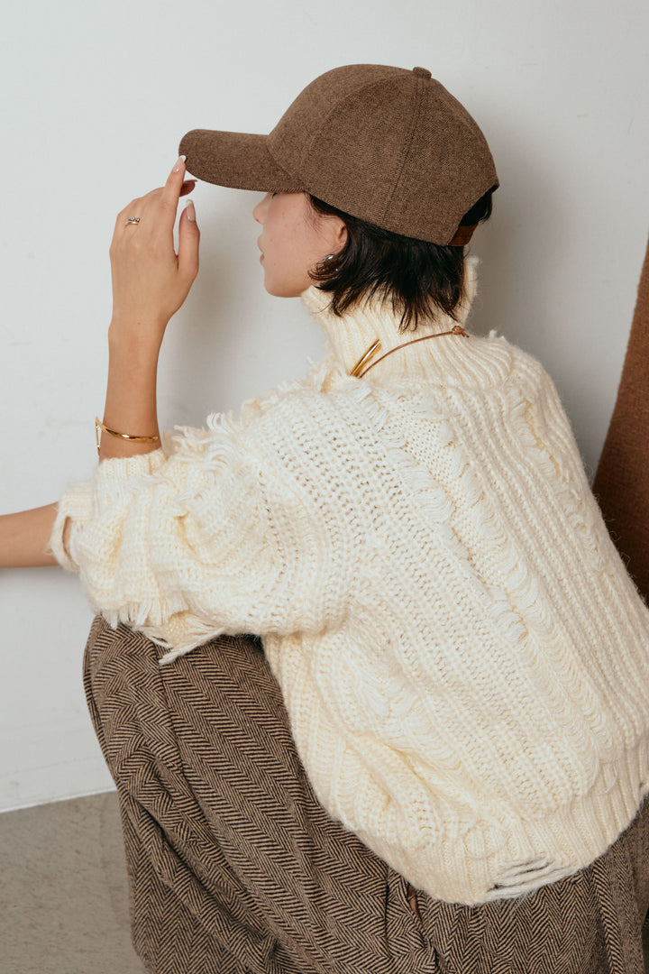 スエードライク配色ツイードキャップ/コーヒー