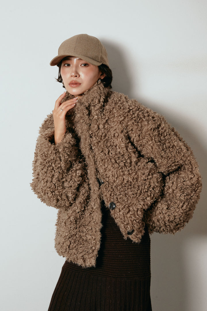 スエードライク配色ツイードキャップ/ベージュ