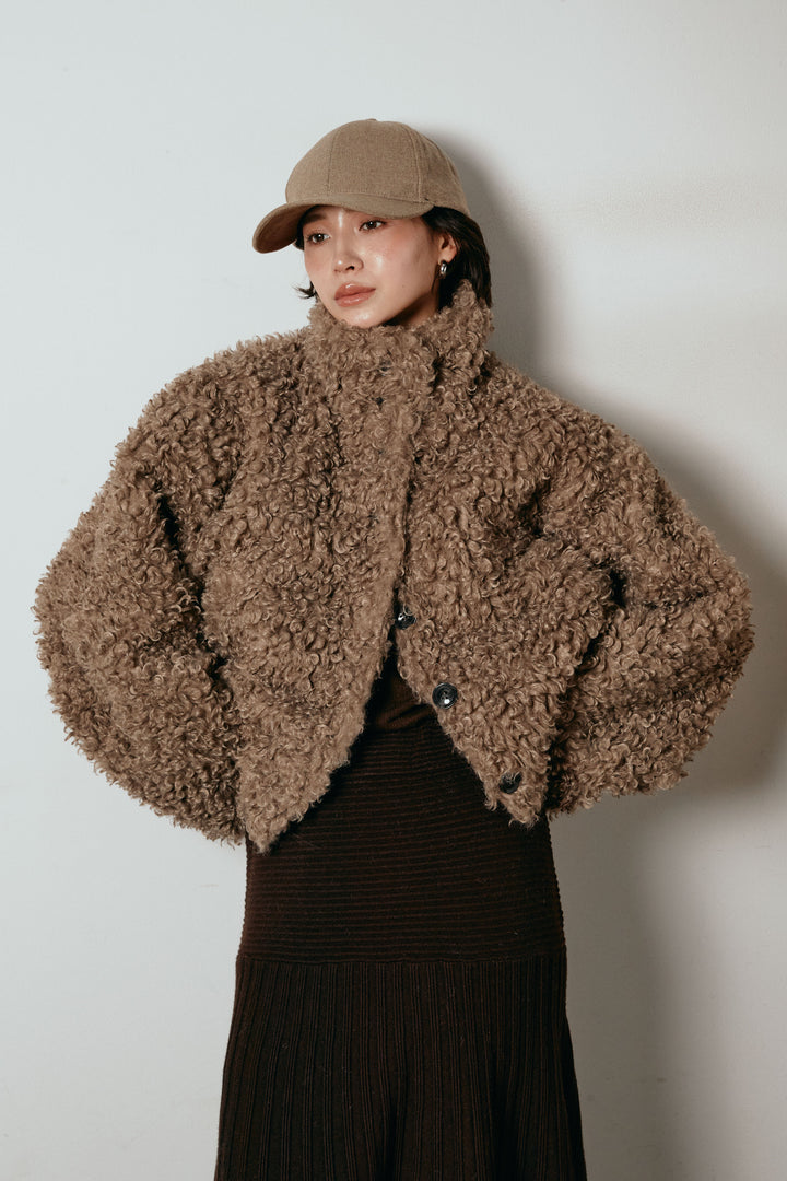 スエードライク配色ツイードキャップ/ベージュ