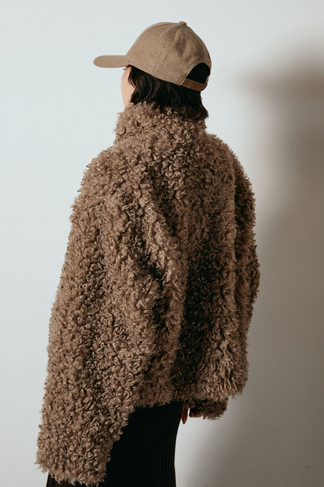 スエードライク配色ツイードキャップ/ベージュ