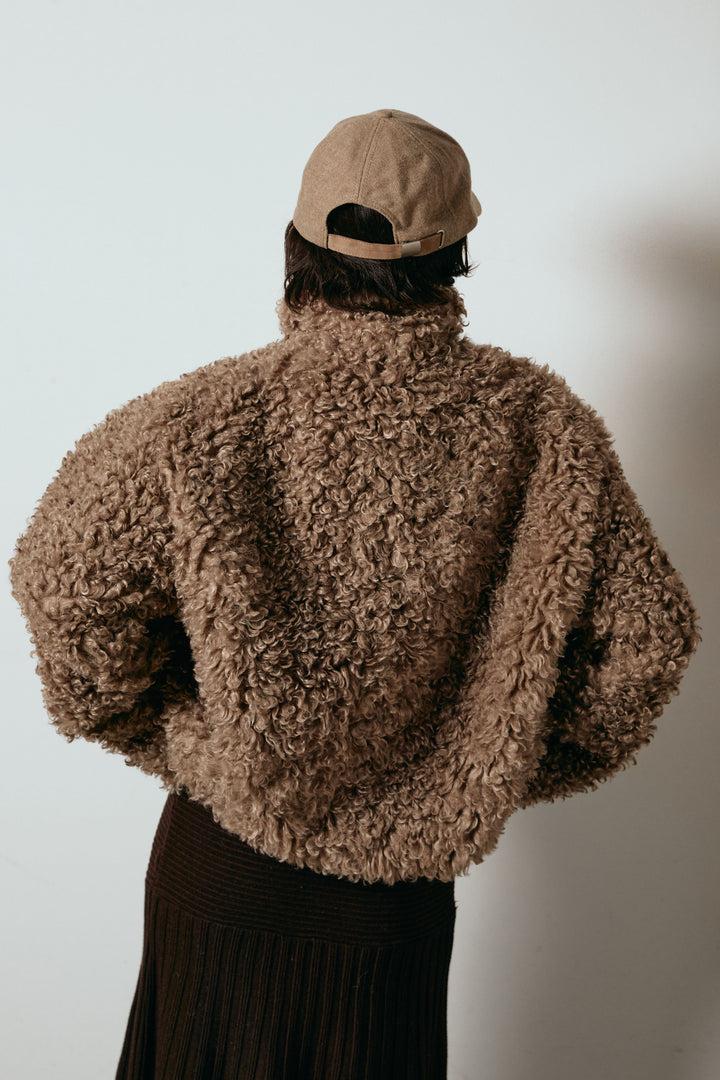 スエードライク配色ツイードキャップ/ベージュ