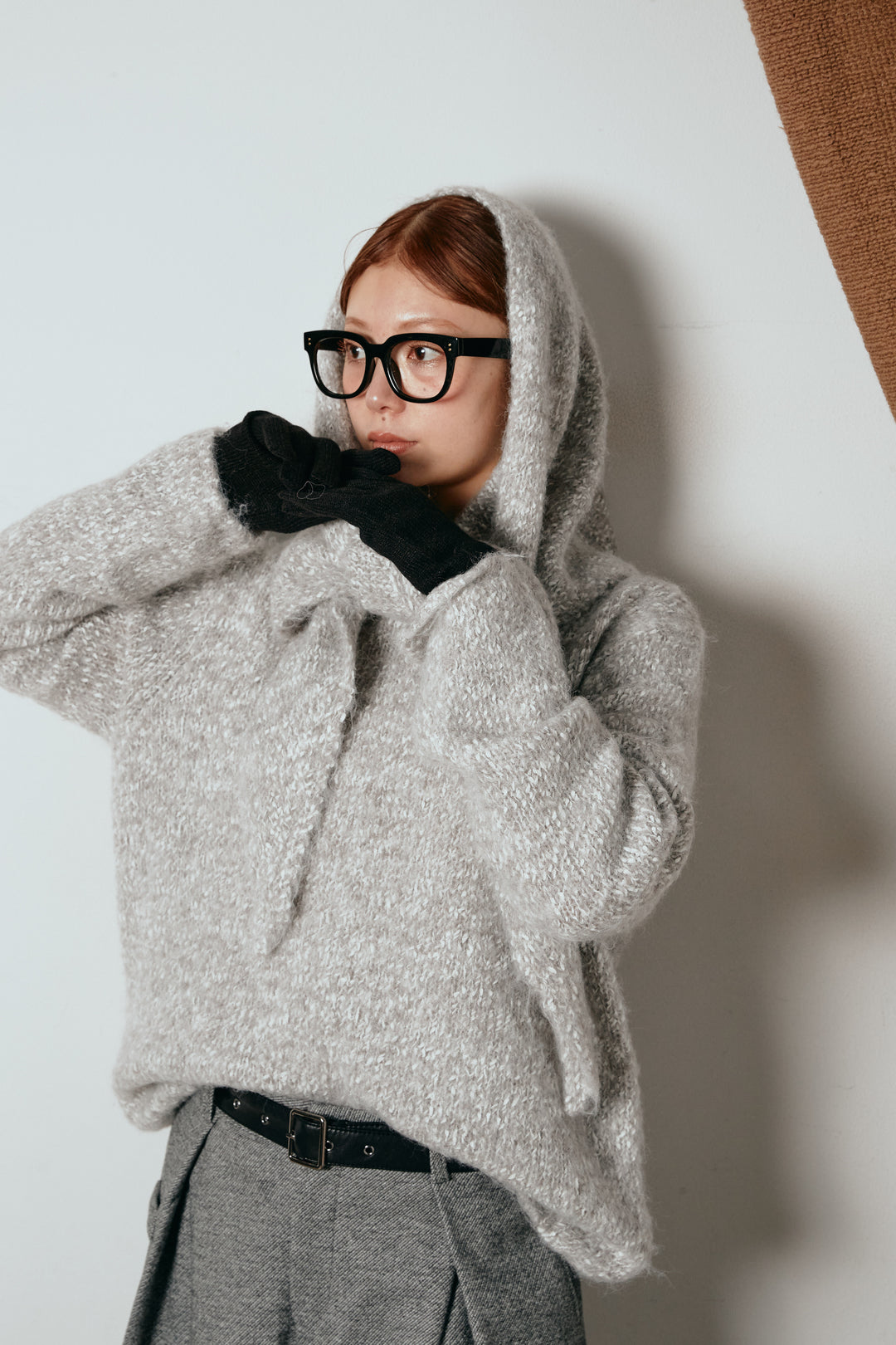 ホールタッチリブニットグローブ/ブラック