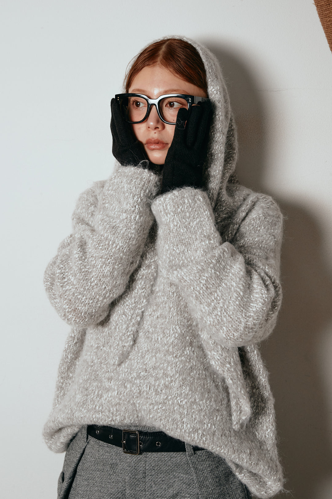 ホールタッチリブニットグローブ/ブラック