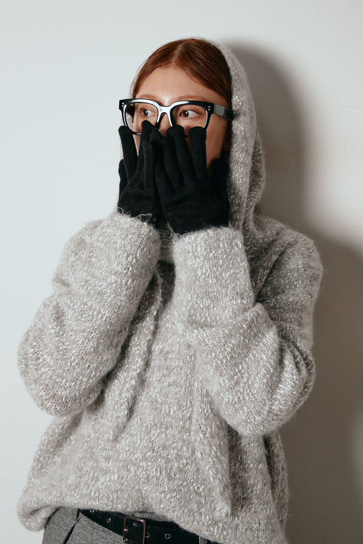 ホールタッチリブニットグローブ/ブラック