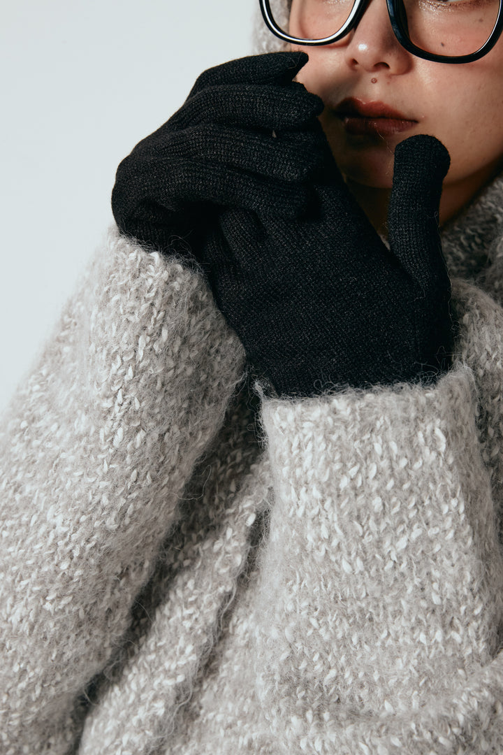 ホールタッチリブニットグローブ/ブラック