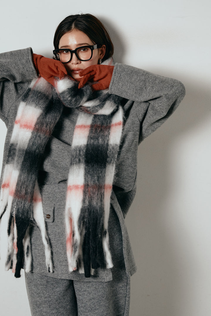 ホールタッチリブニットグローブ/レッド