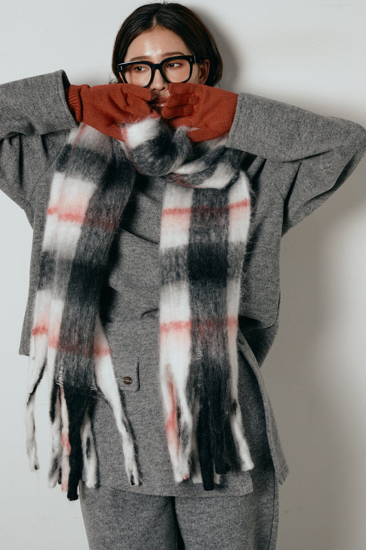 ホールタッチリブニットグローブ/レッド