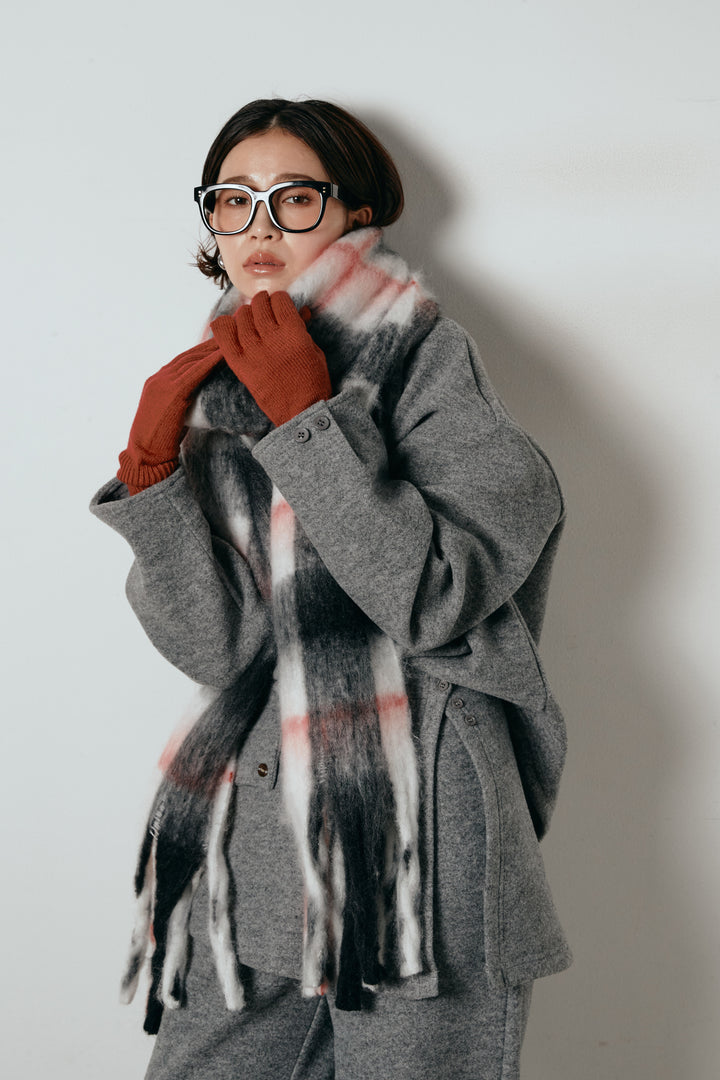 ホールタッチリブニットグローブ/レッド