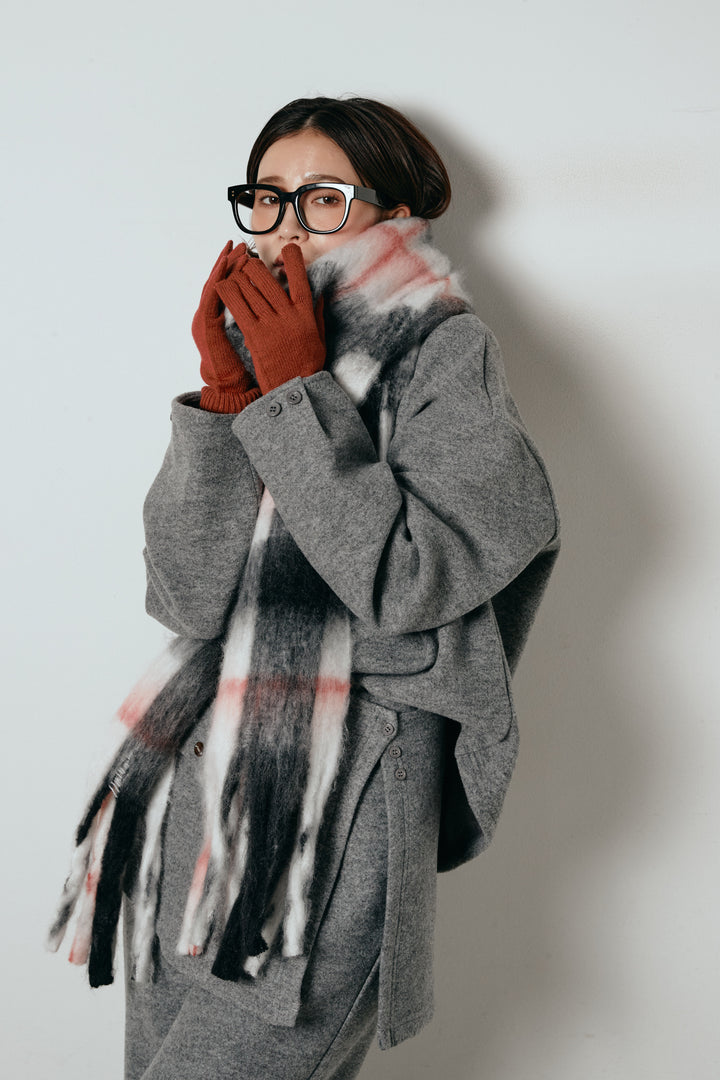 ホールタッチリブニットグローブ/レッド