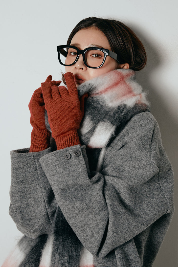 ホールタッチリブニットグローブ/レッド