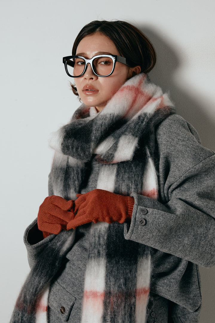 ホールタッチリブニットグローブ/レッド