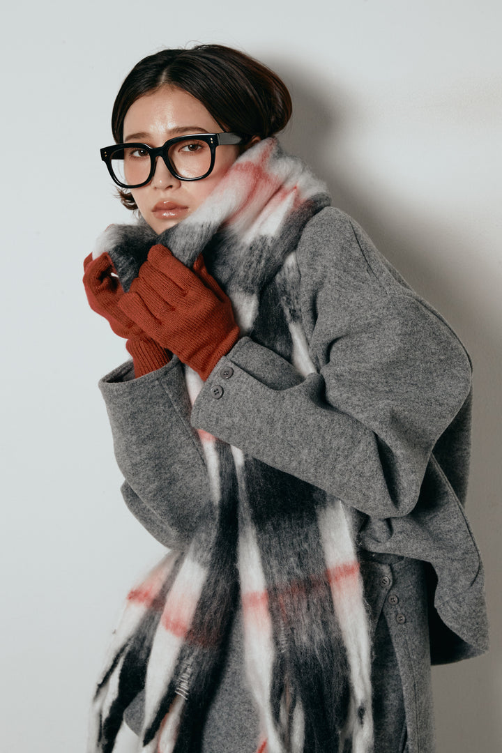 ホールタッチリブニットグローブ/レッド