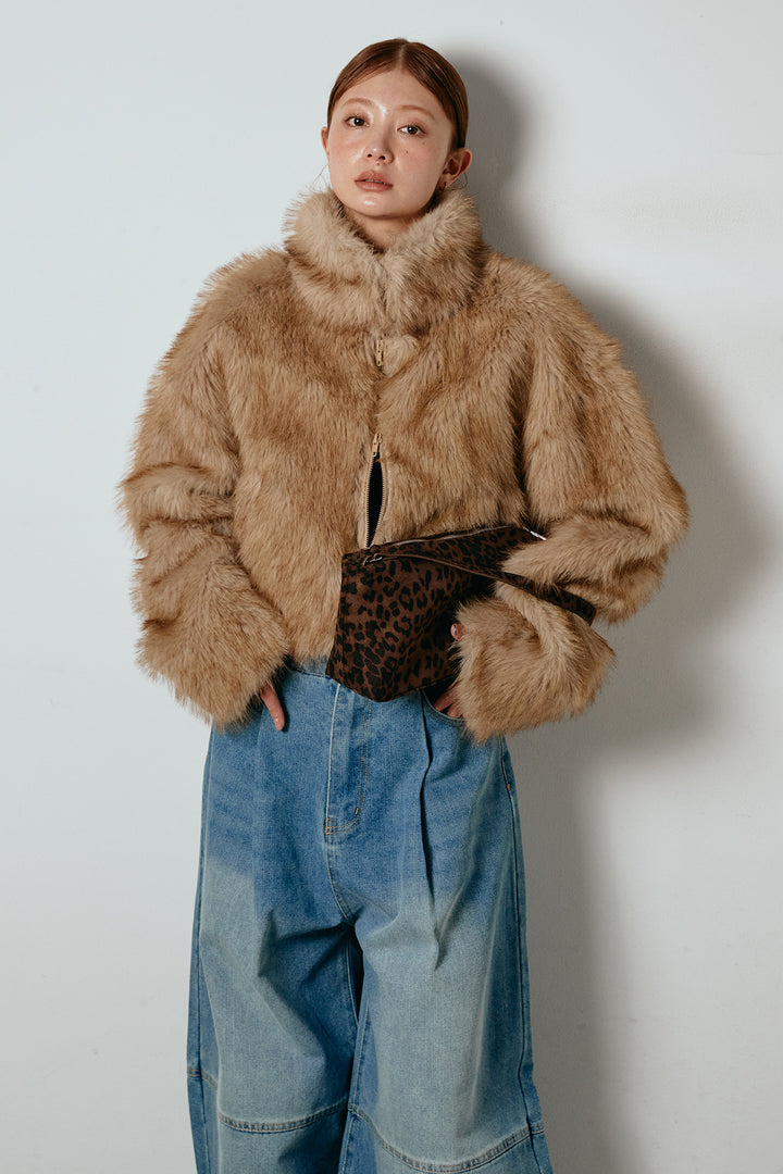 エコファーショート丈ブルゾン