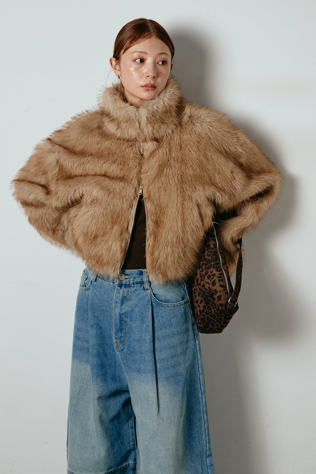 エコファーショート丈ブルゾン