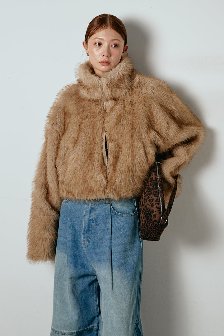 エコファーショート丈ブルゾン