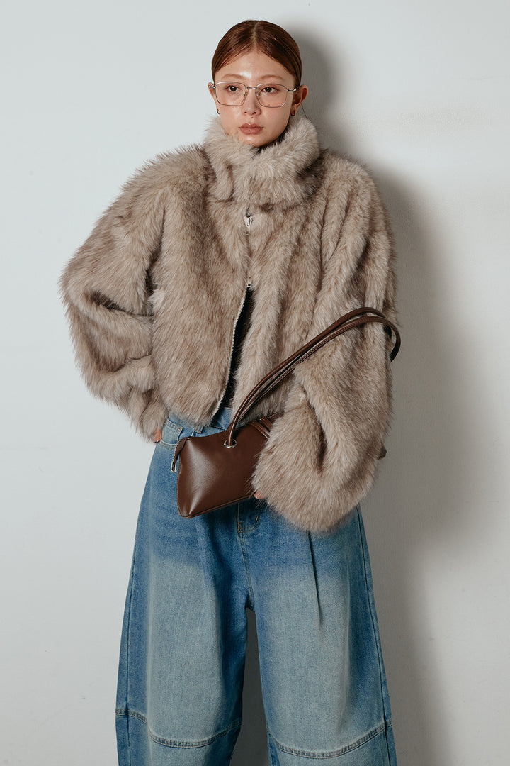 エコファーショート丈ブルゾン