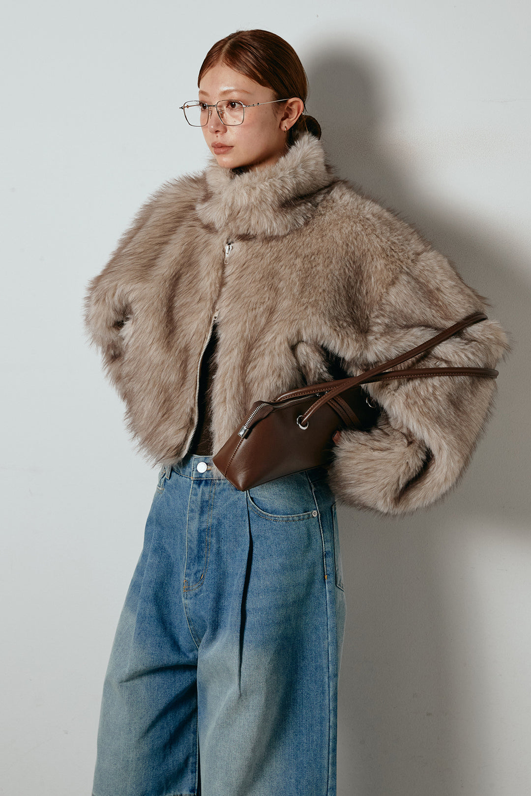 エコファーショート丈ブルゾン