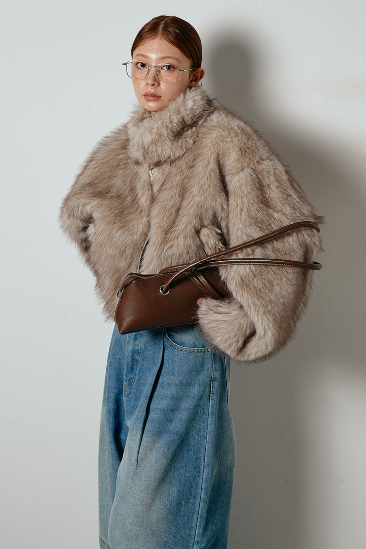 エコファーショート丈ブルゾン