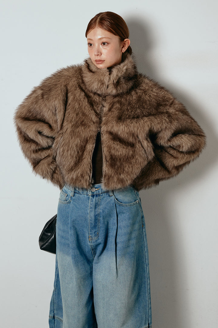 エコファーショート丈ブルゾン