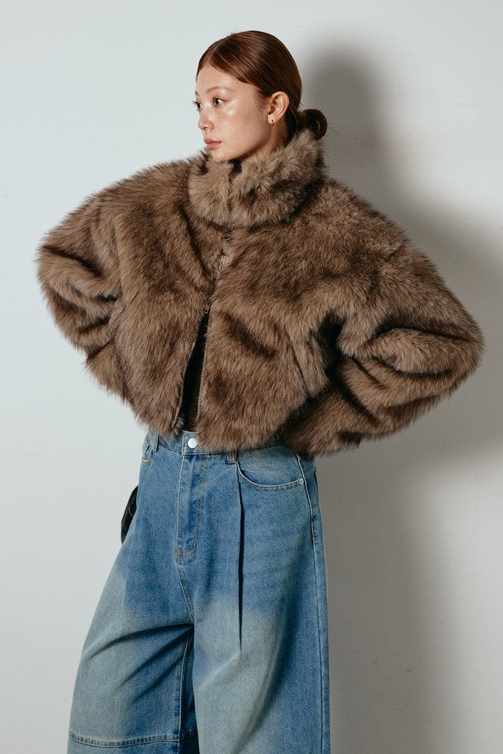 エコファーショート丈ブルゾン