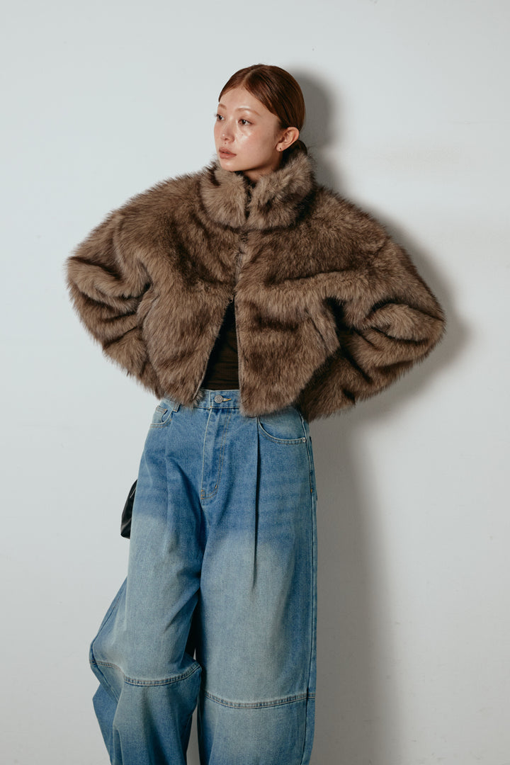 エコファーショート丈ブルゾン