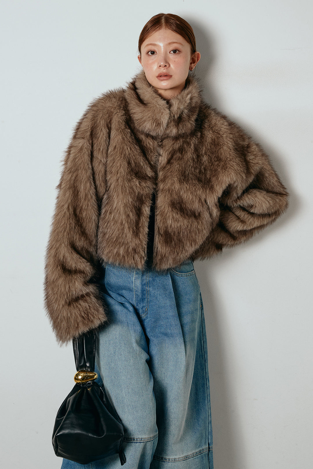 エコファーショート丈ブルゾン