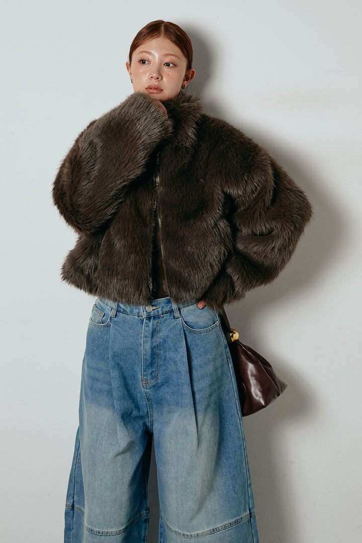 エコファーショート丈ブルゾン