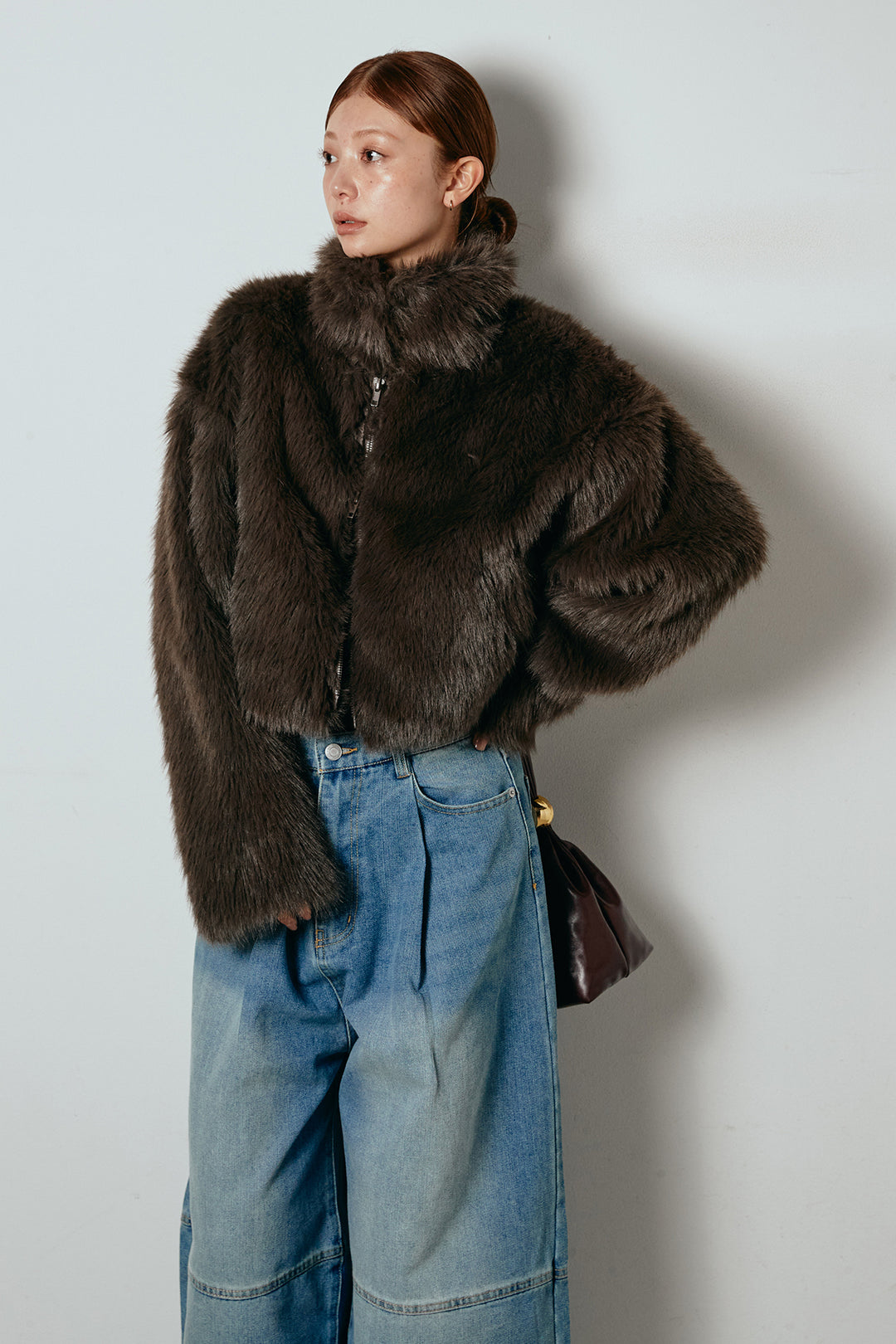 エコファーショート丈ブルゾン