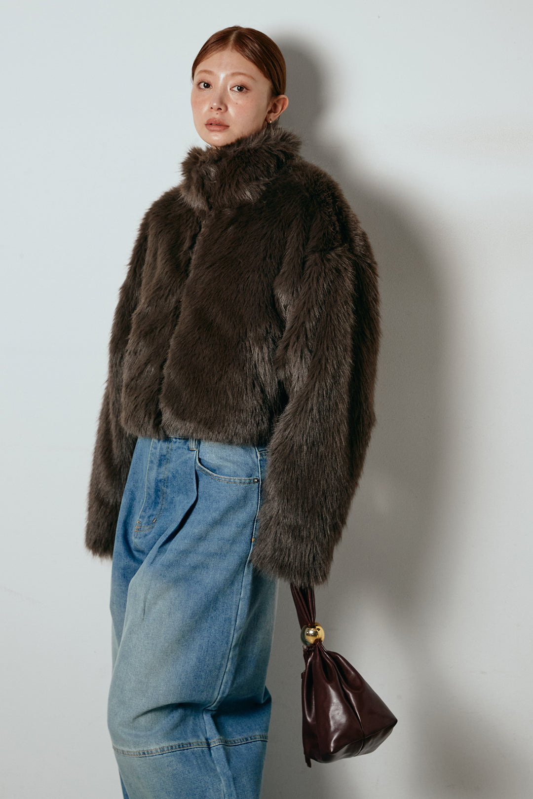 エコファーショート丈ブルゾン