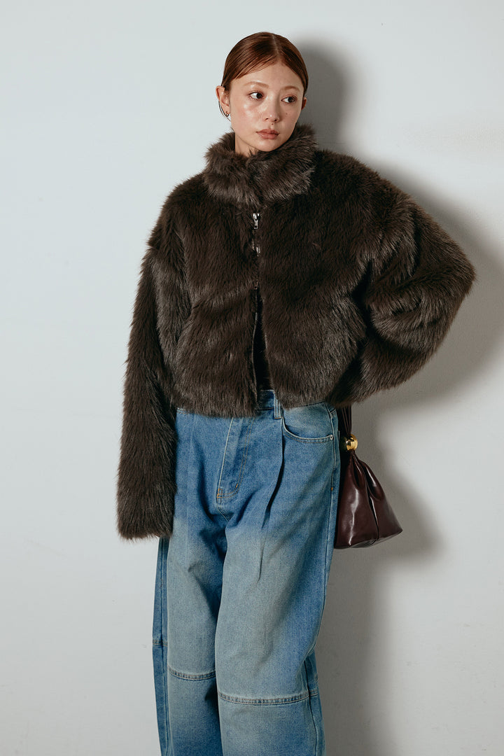 エコファーショート丈ブルゾン