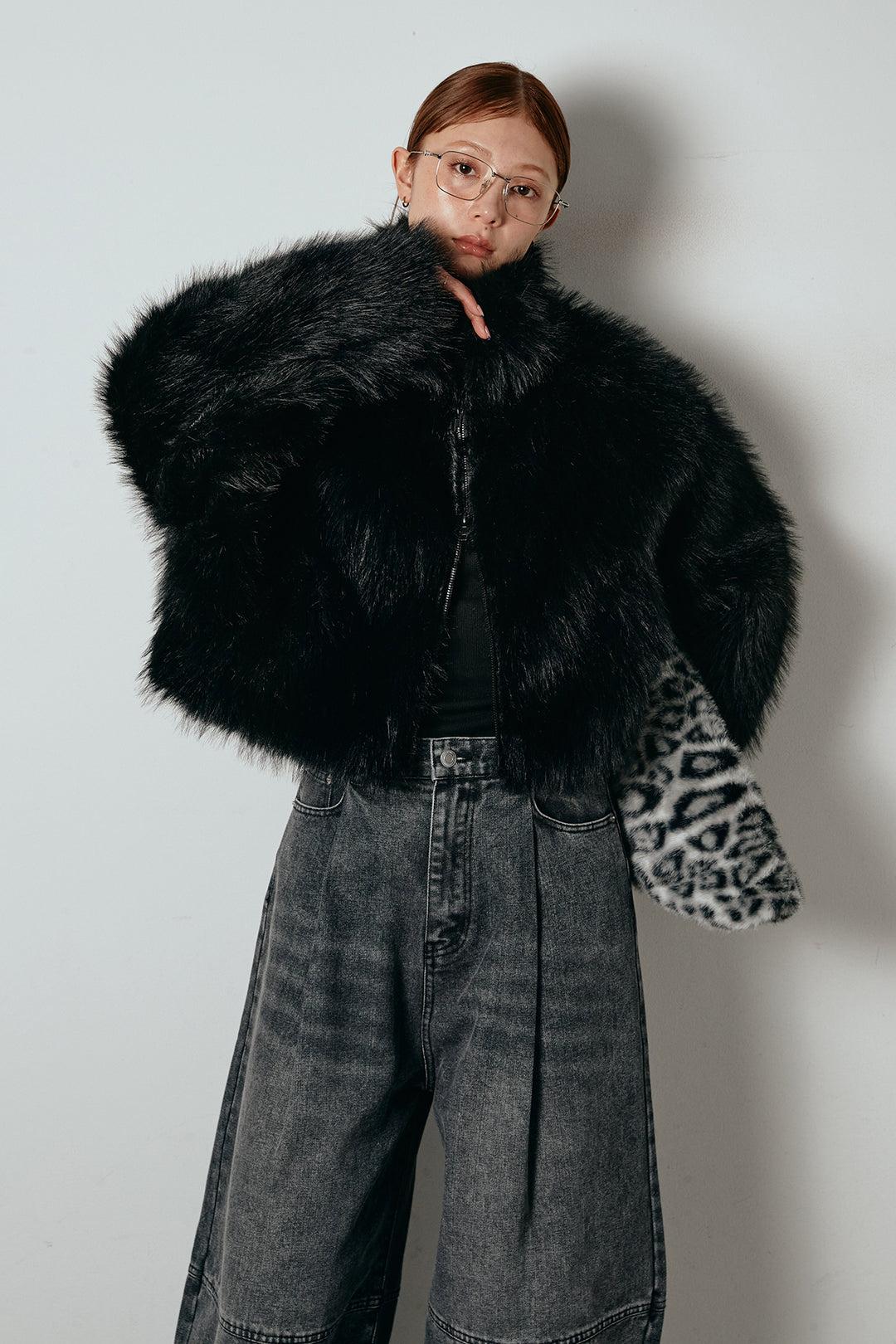 エコファーショート丈ブルゾン