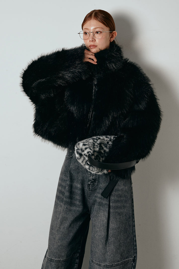 エコファーショート丈ブルゾン