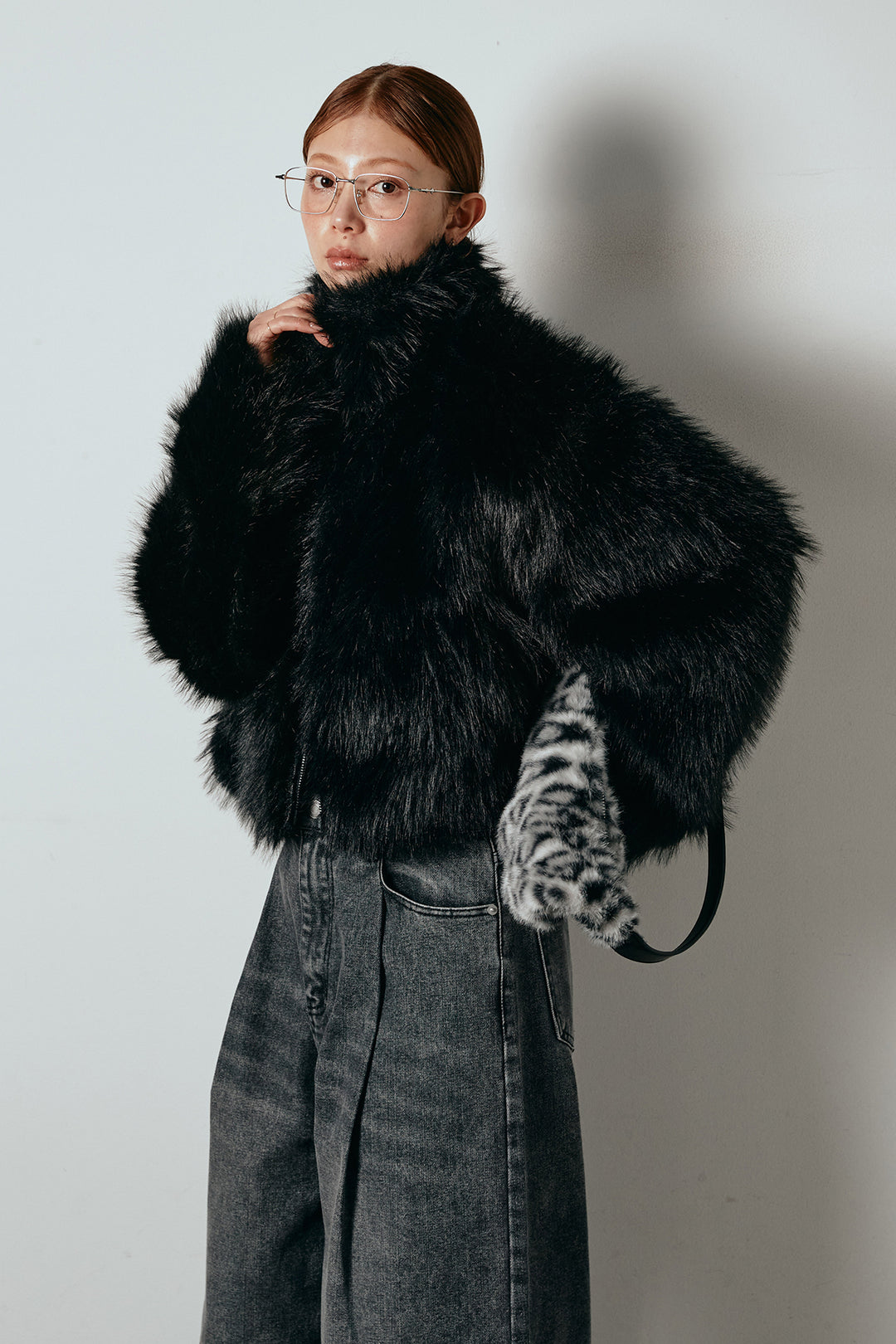 エコファーショート丈ブルゾン