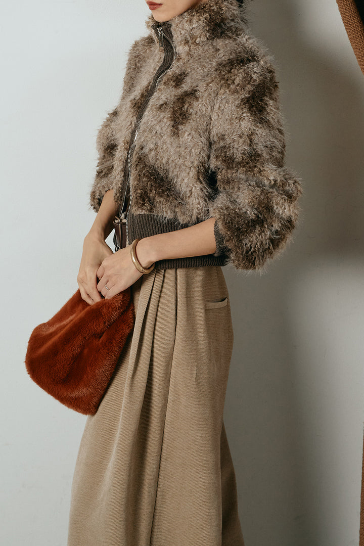 エコファースタンドカラーニュアンス柄ブルゾン