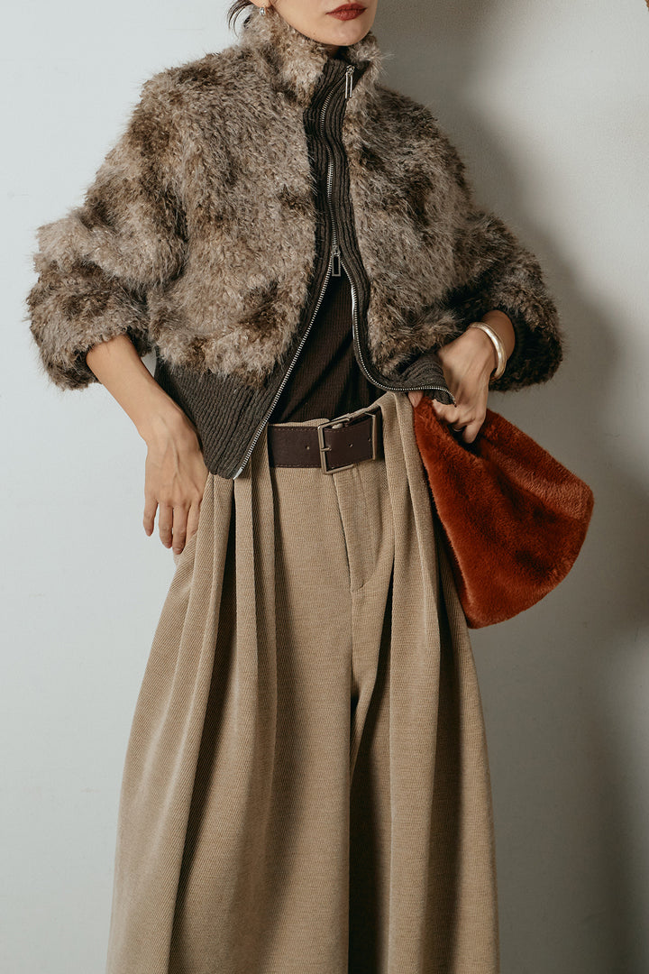 エコファースタンドカラーニュアンス柄ブルゾン