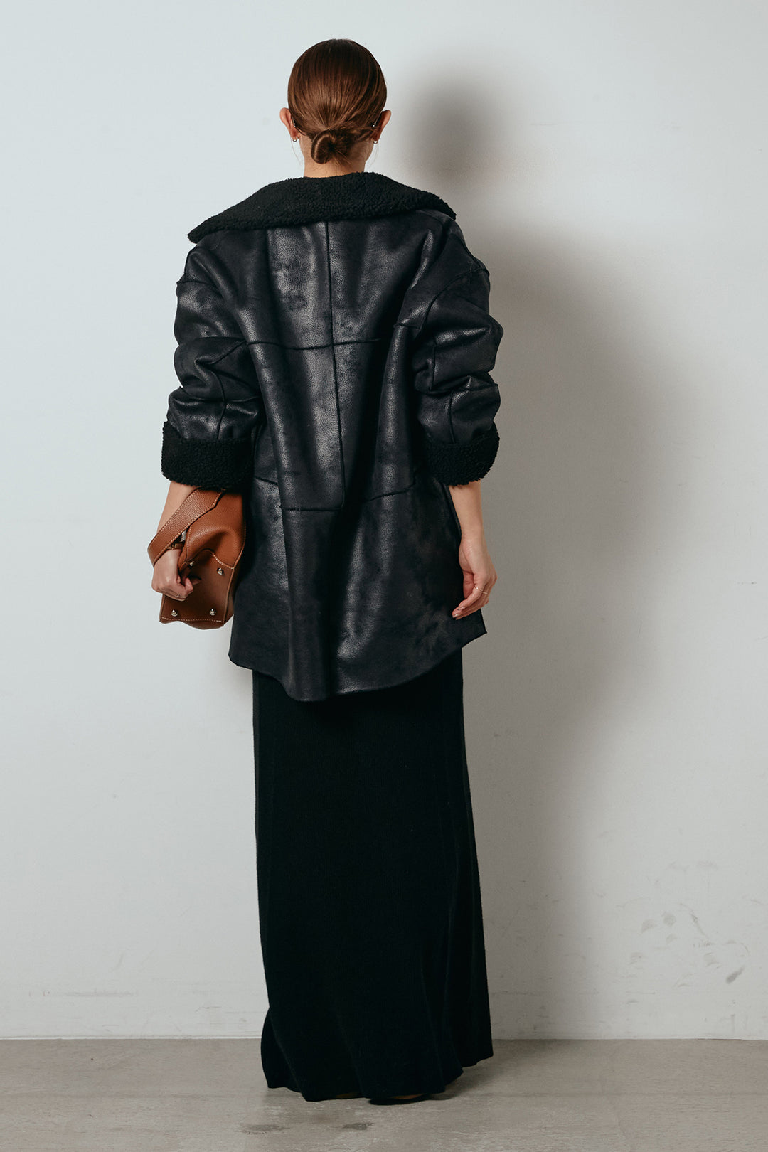 [SET]リバーシブルエコムートンコート+リブナローニットスカート(2set)