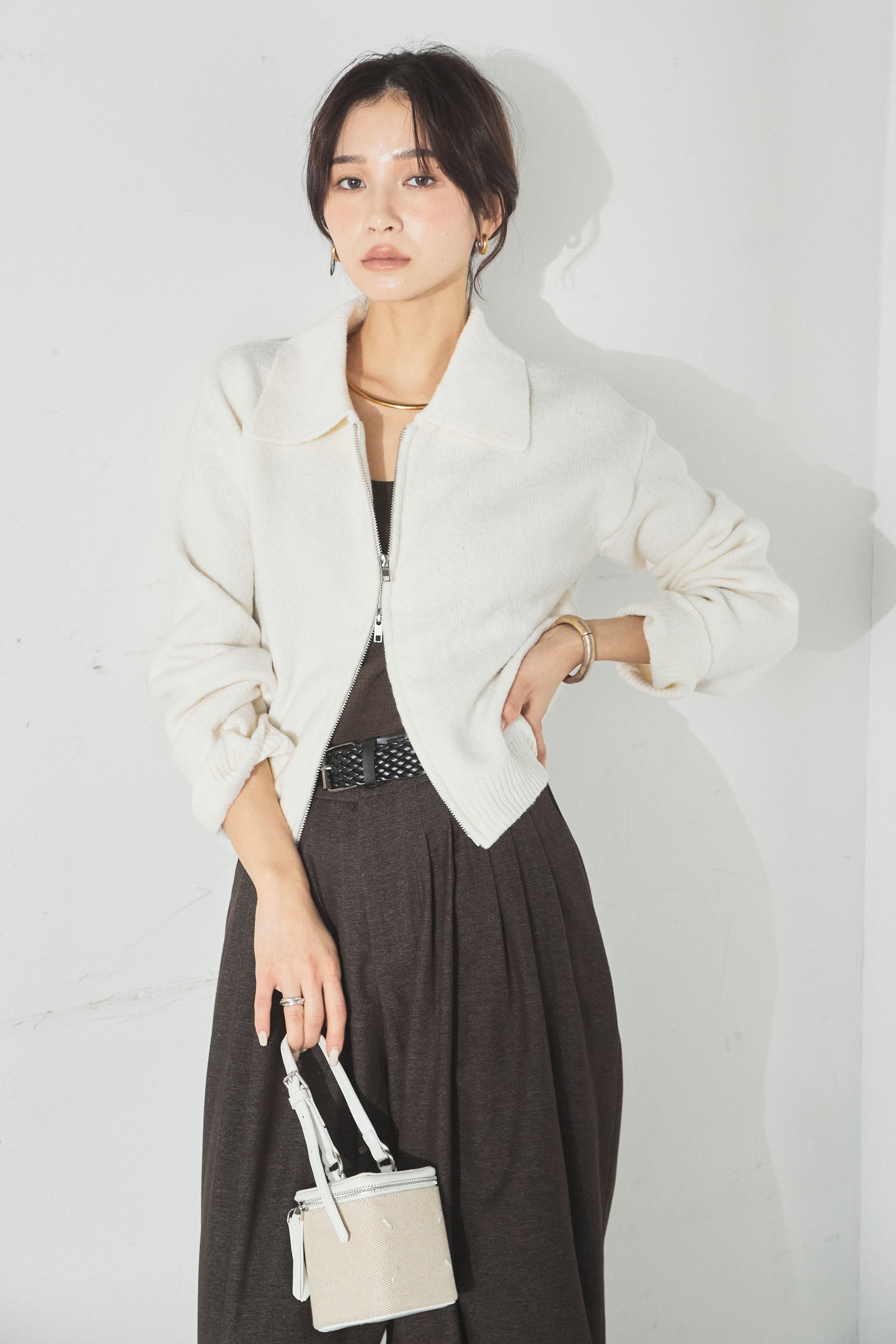 ケーブル編み カーディガン セットアップ ESICA 1番人気⭐︎ダークブラウン Dark Angel（ダークエンジェル） セットアップ ケーブルニット