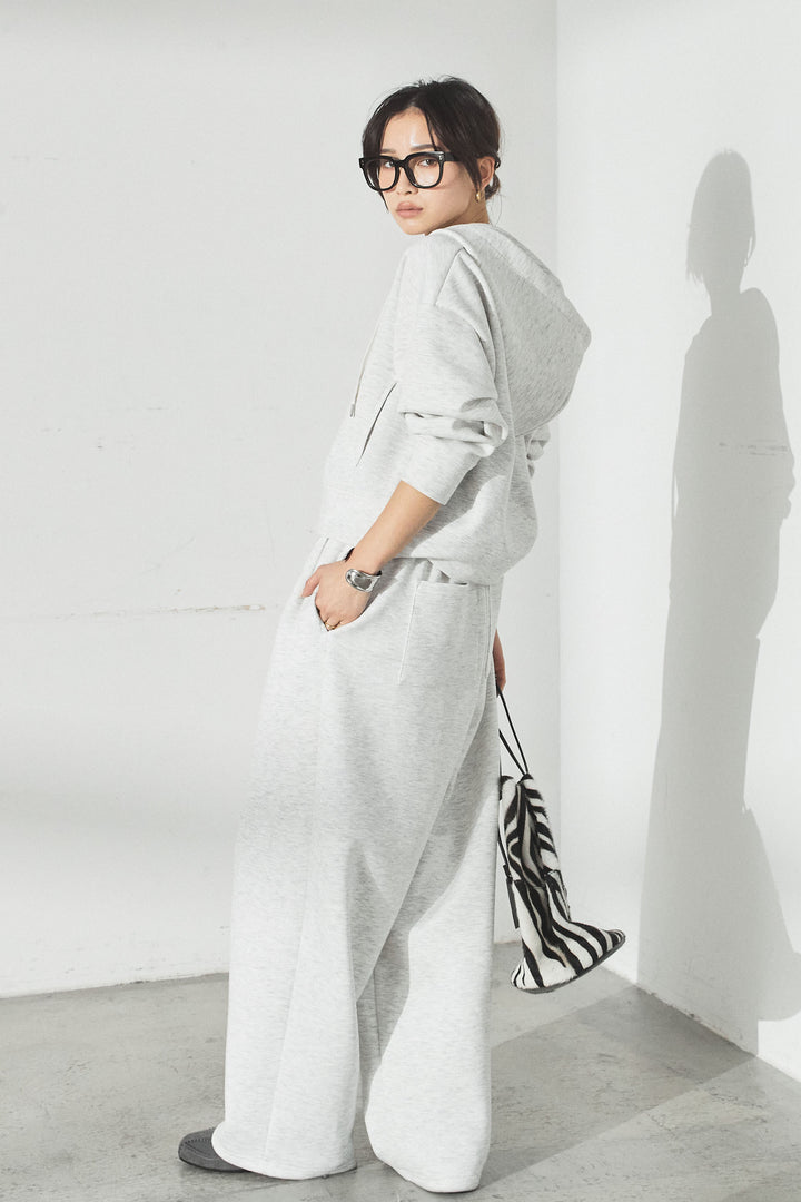 [SET]スウェットドルマンジップフードパーカー+スウェットコクーンイージーパンツ(2set)