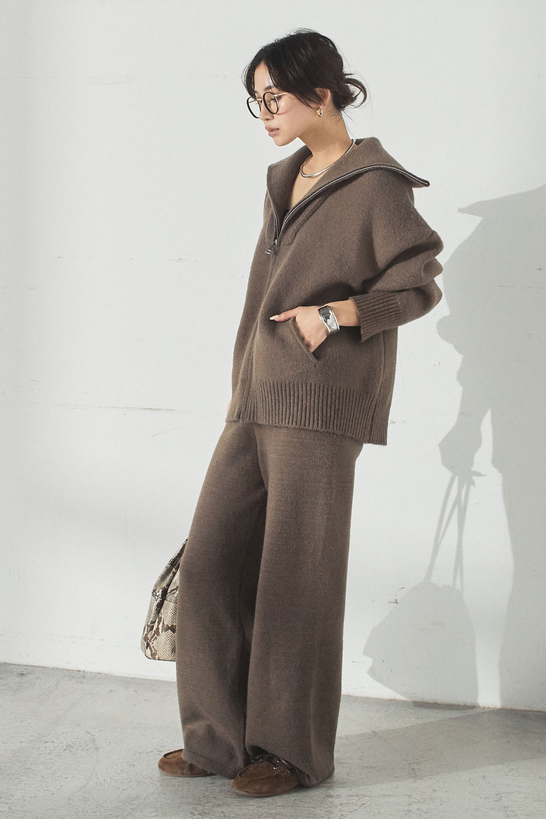 [SET]ビッグカラーダブルジップニットSETUP