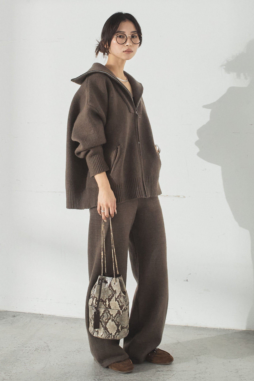 [SET]ビッグカラーダブルジップニットSETUP