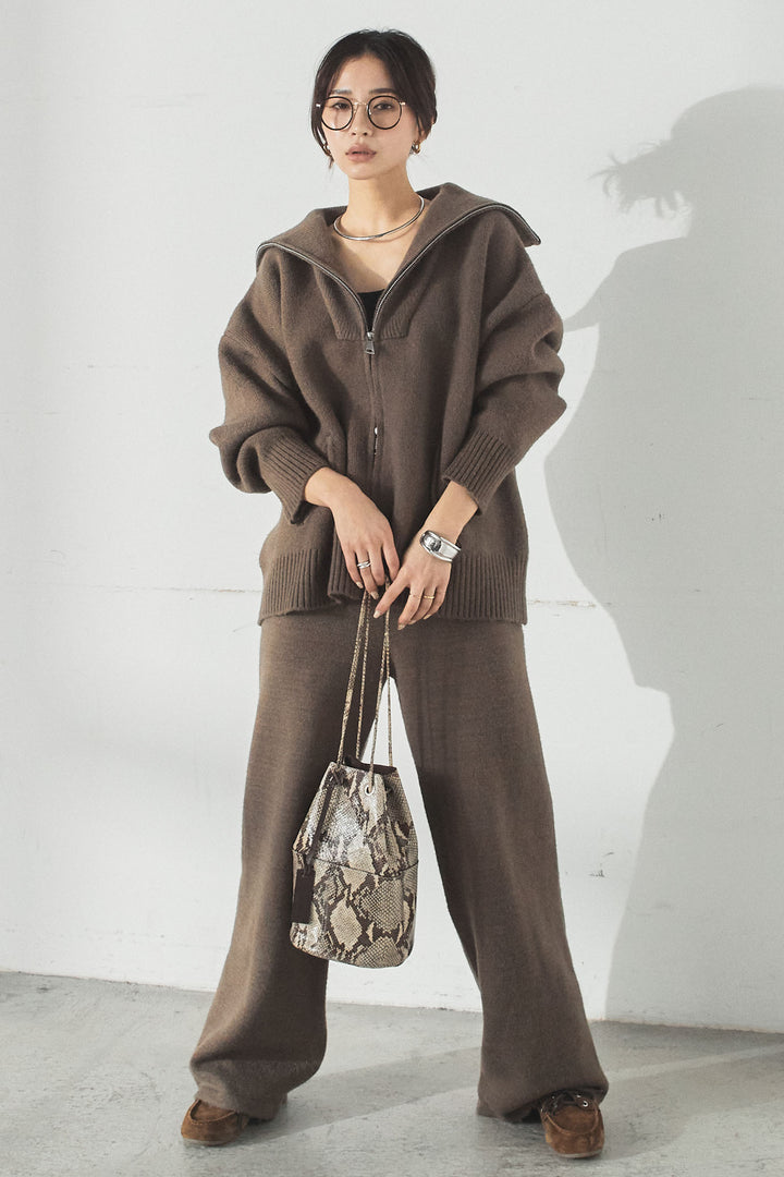 [SET]ビッグカラーダブルジップニットSETUP