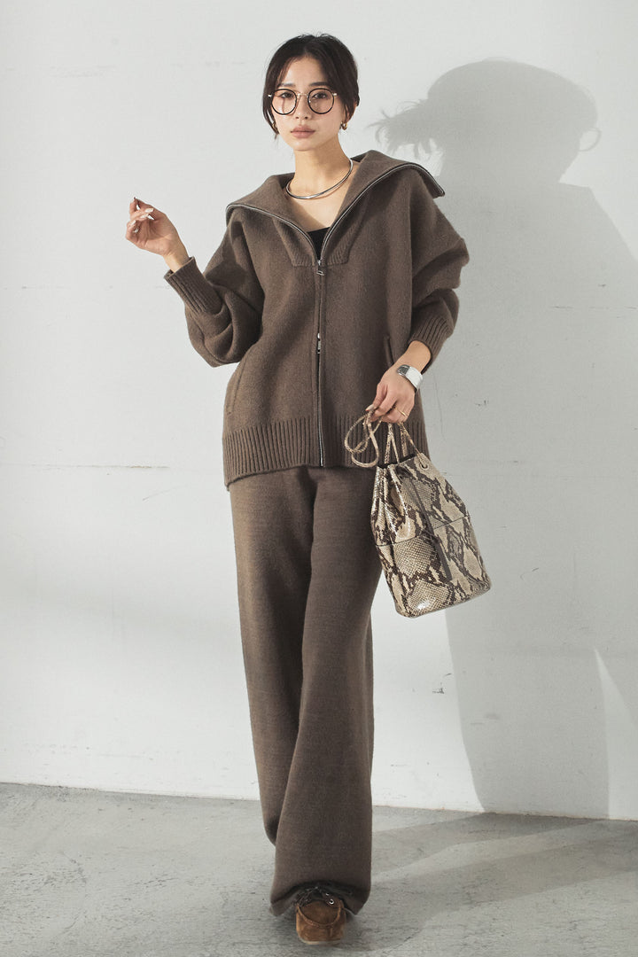 [SET]ビッグカラーダブルジップニットSETUP