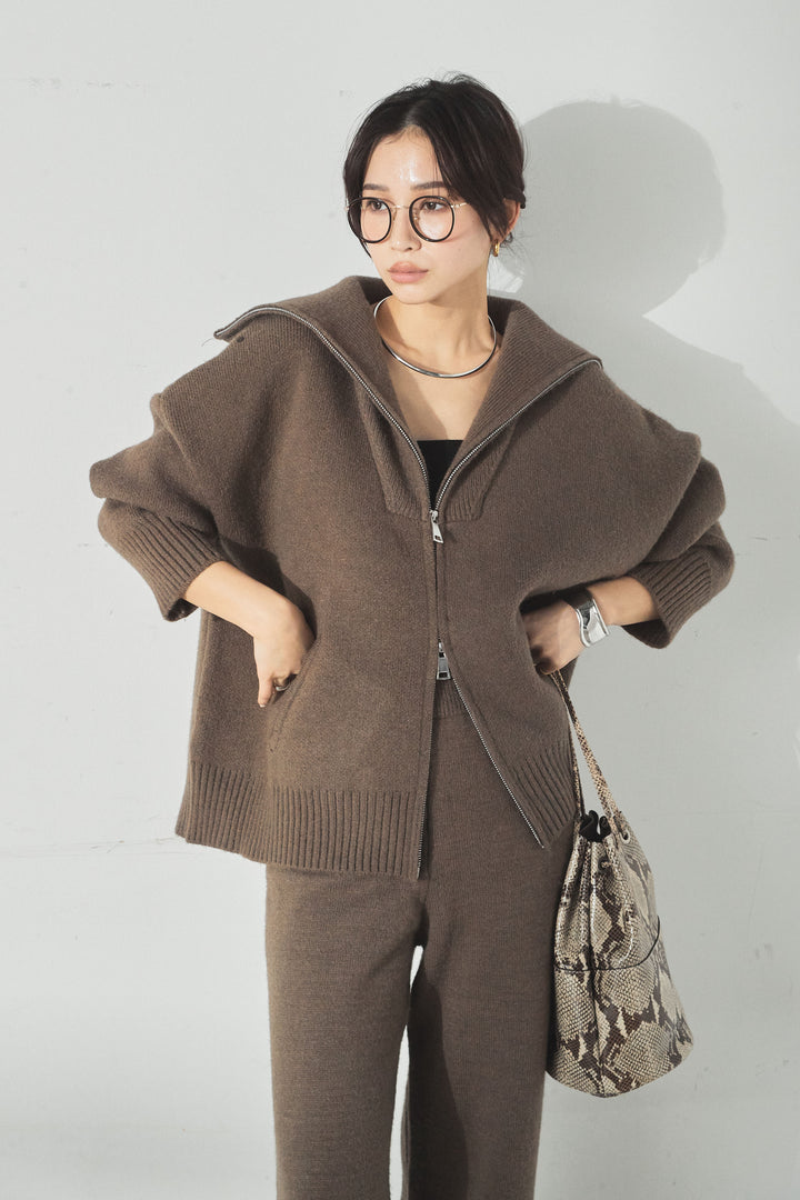 [SET]ビッグカラーダブルジップニットSETUP