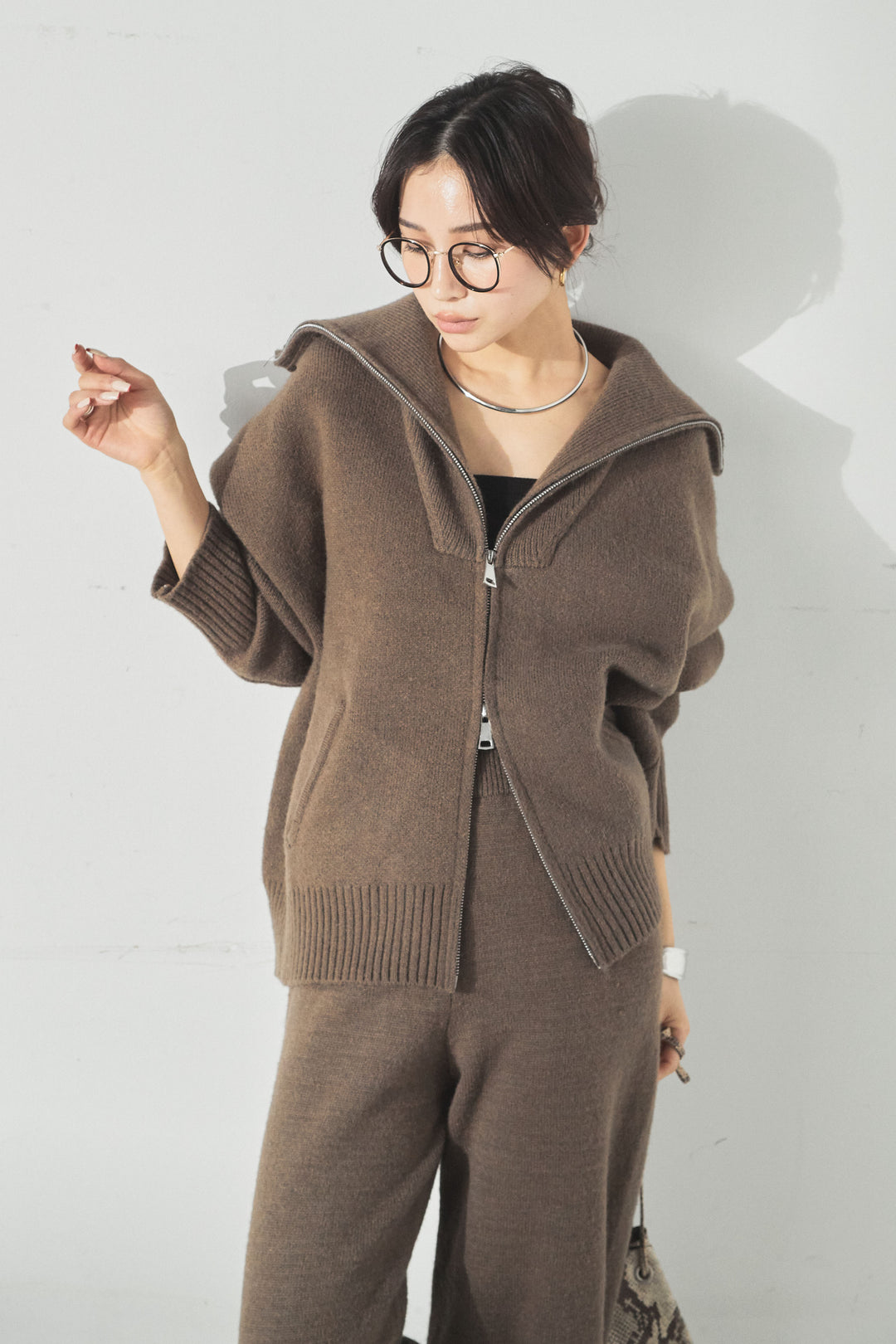 [SET]ビッグカラーダブルジップニットSETUP