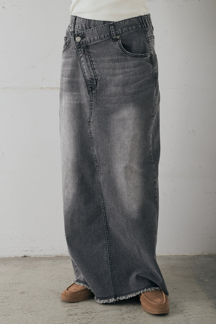 ウエストクロスデニムタイトスカート